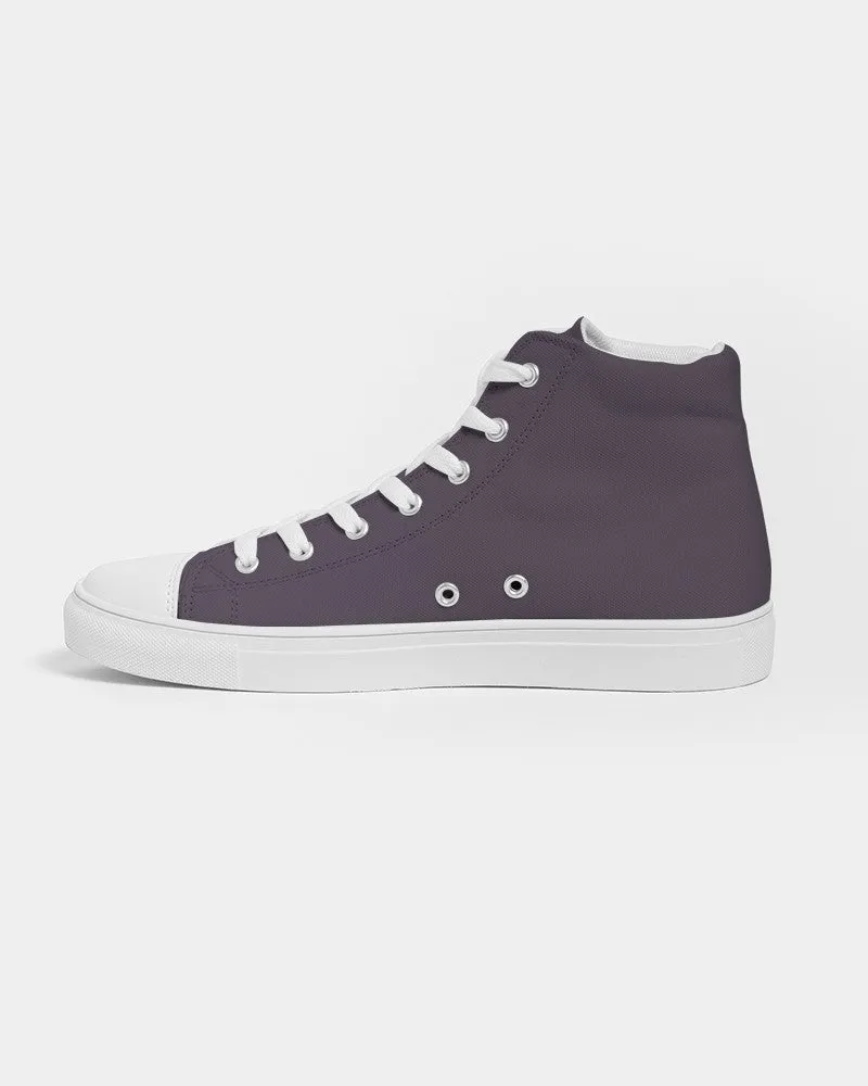 Dark Purple Gray Men's High-top Canvas Sneakers | Men's | Dark Pale Pastel Purple Gray | C15M30Y0K80