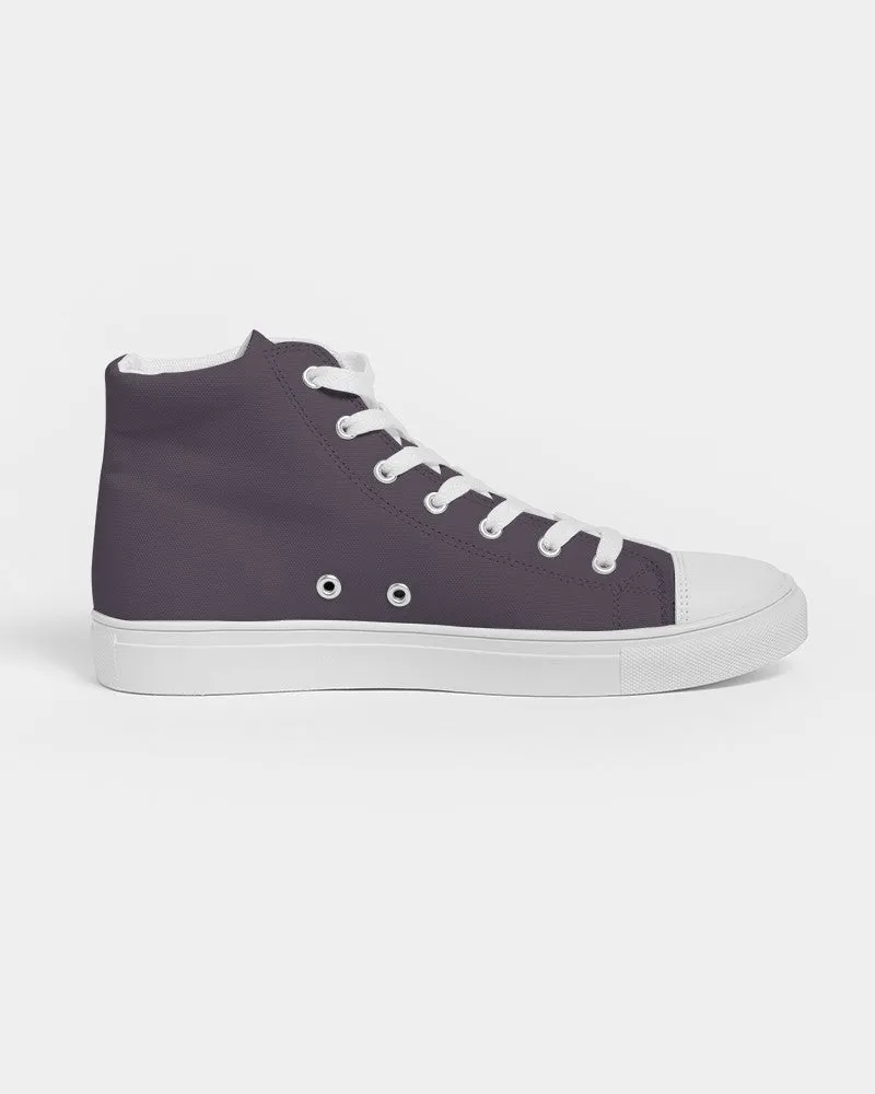 Dark Purple Gray Men's High-top Canvas Sneakers | Men's | Dark Pale Pastel Purple Gray | C15M30Y0K80