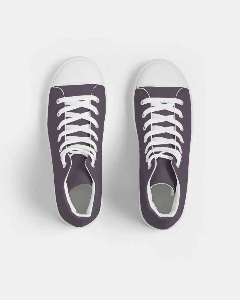 Dark Purple Gray Men's High-top Canvas Sneakers | Men's | Dark Pale Pastel Purple Gray | C15M30Y0K80