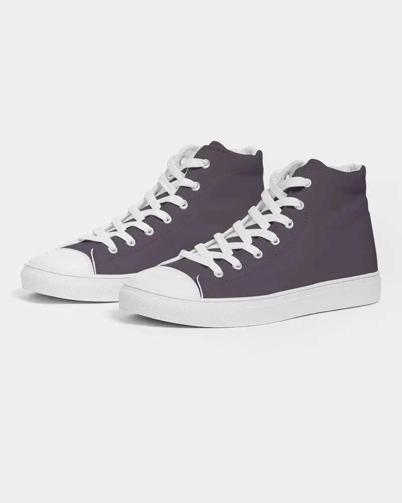 Dark Purple Gray Men's High-top Canvas Sneakers | Men's | Dark Pale Pastel Purple Gray | C15M30Y0K80