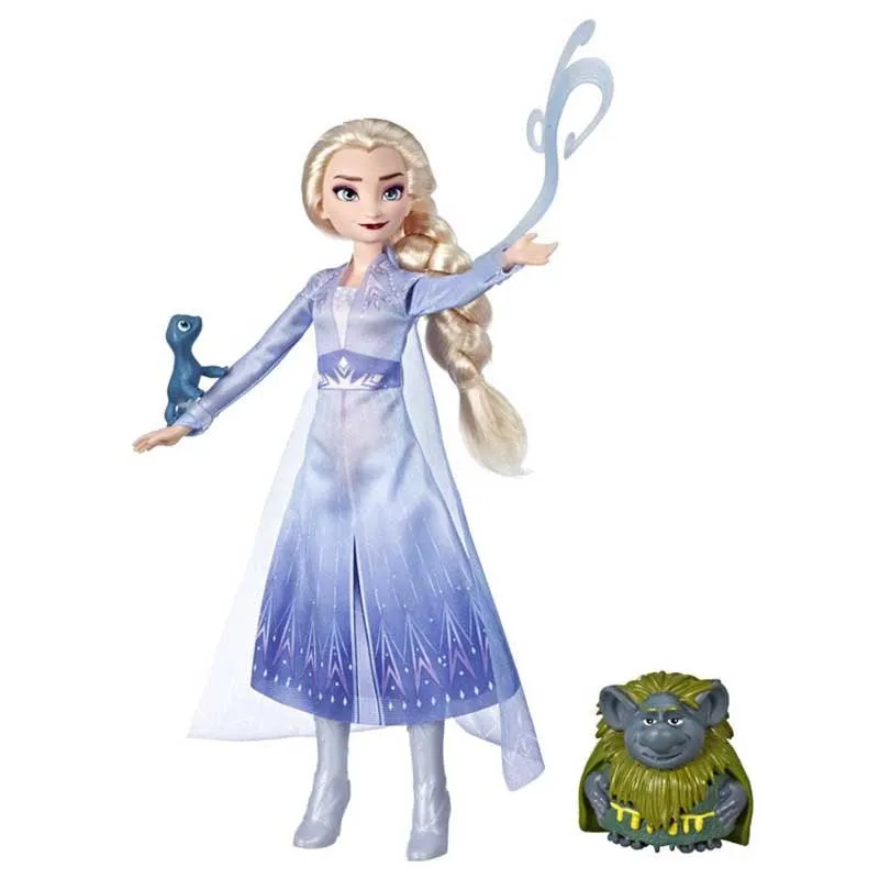 Disney Frozen Elsa Fashion Doll in Travel Outfit Inspired by Frozen 2 with Pabbie and Salamander Figures