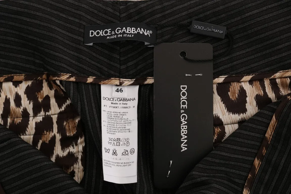 Dolce & Gabbana Elegant Slim Fit Striped Dress Pants