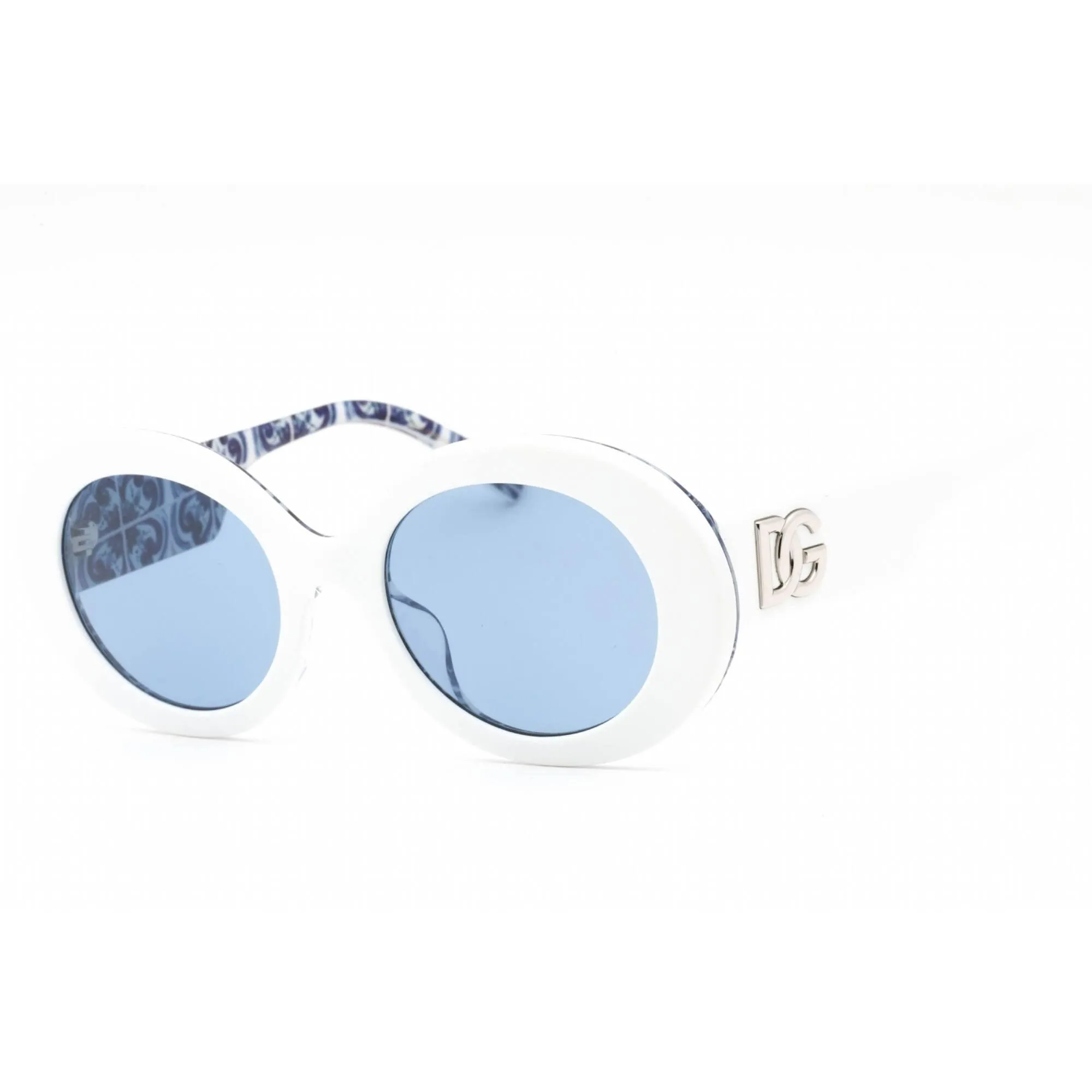 Dolce & Gabbana Women's Sunglasses - White On Blue Maiolica Frame | 0Dg4448F 337155