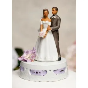 Elegant African American Ribbon Accent Cake Topper- Custom Colors!