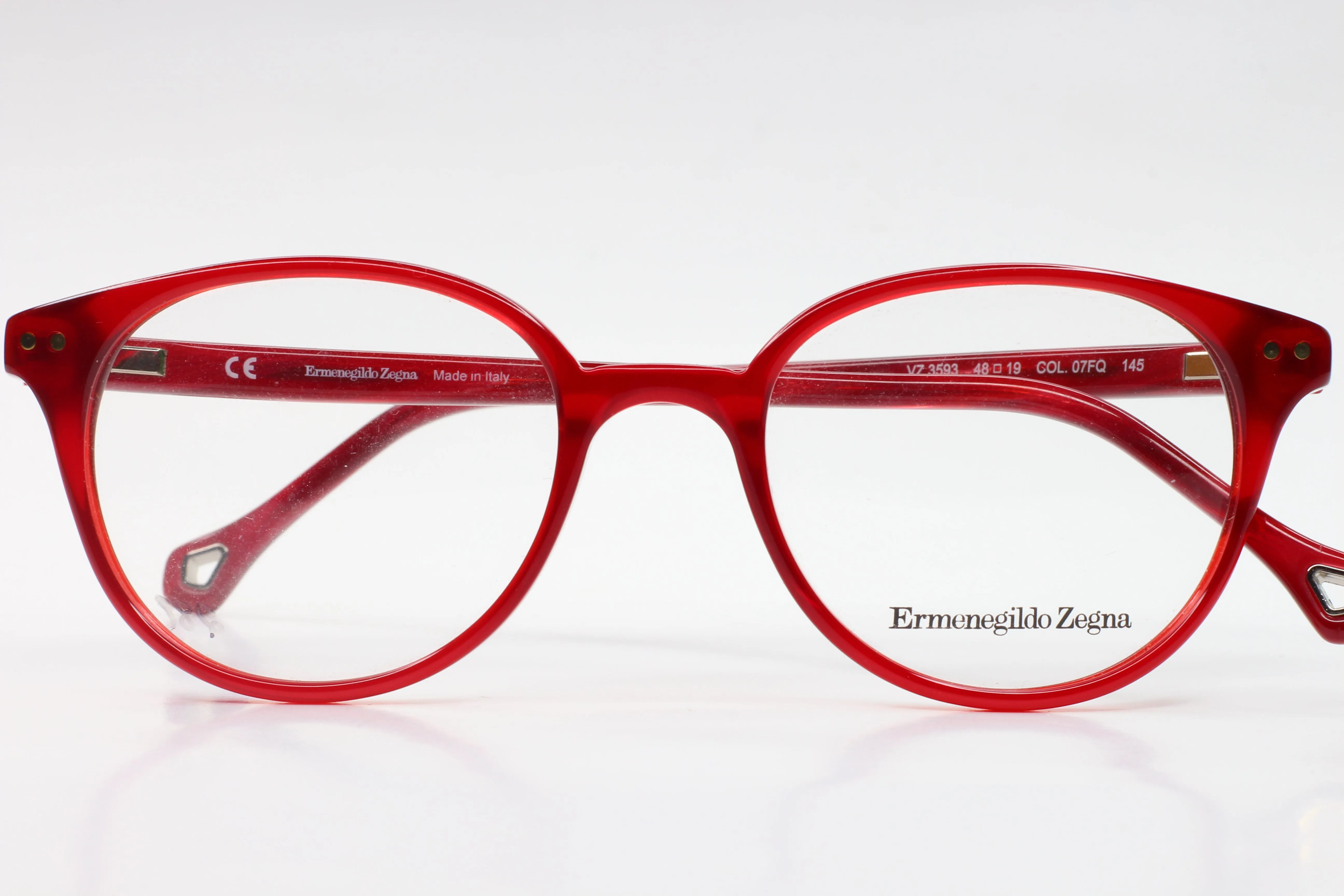 Ermenegildo Zegna VZ3593 07FQ Red Fashion Italy Eyeglasses