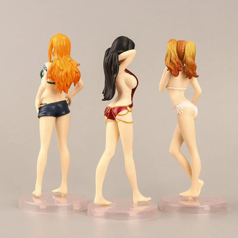 Exclusive One Piece Swimsuit Edition Set of 3 Action Figures | Boa Hancock, Nami, Brin | 18 cm