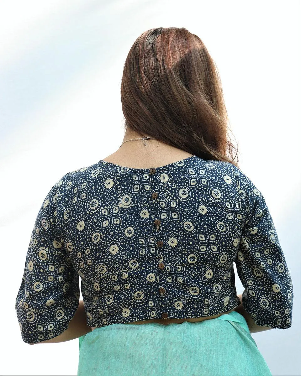 Flora Hand Block-Printed Cotton Blouse