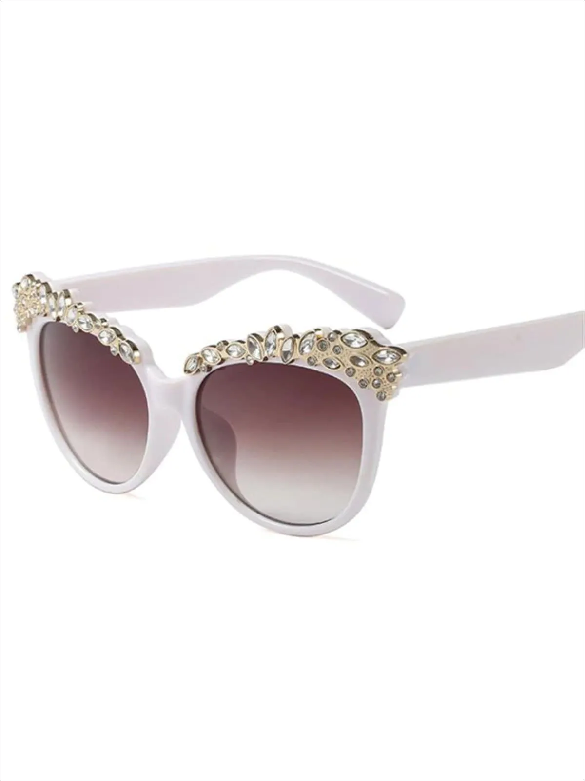 Girls Crystal Embellished Cat Eye Sunglasses