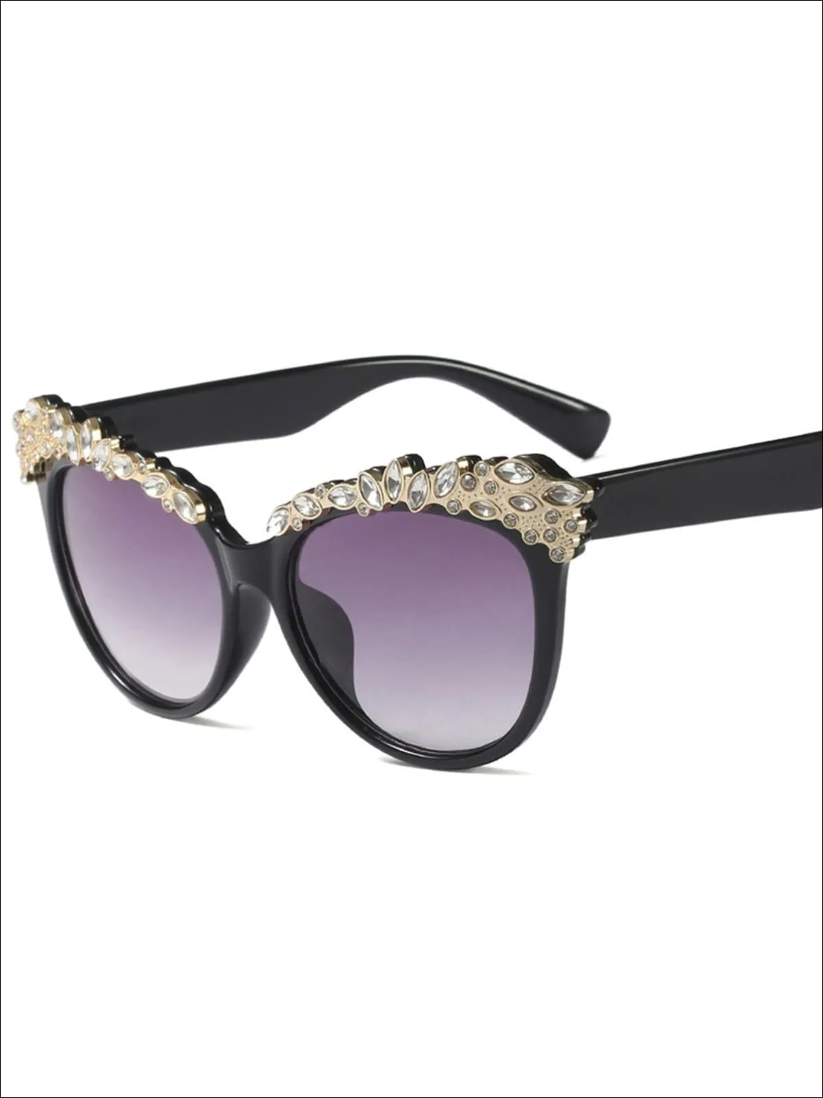 Girls Crystal Embellished Cat Eye Sunglasses