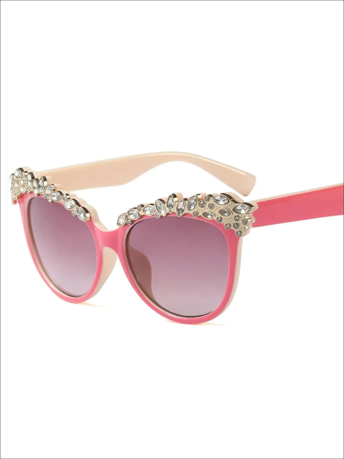 Girls Crystal Embellished Cat Eye Sunglasses