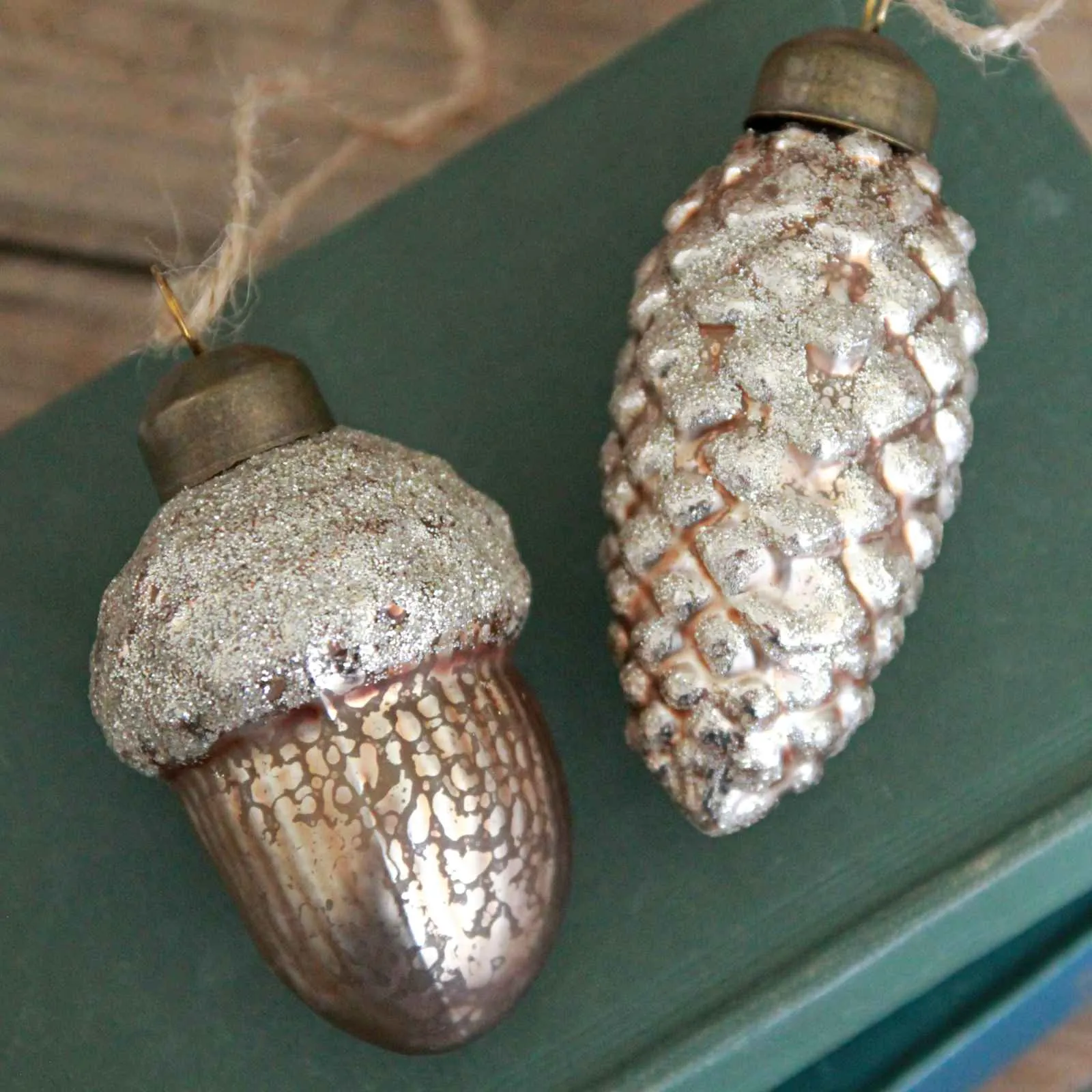 Glass Bronze Pine Cone Decoration