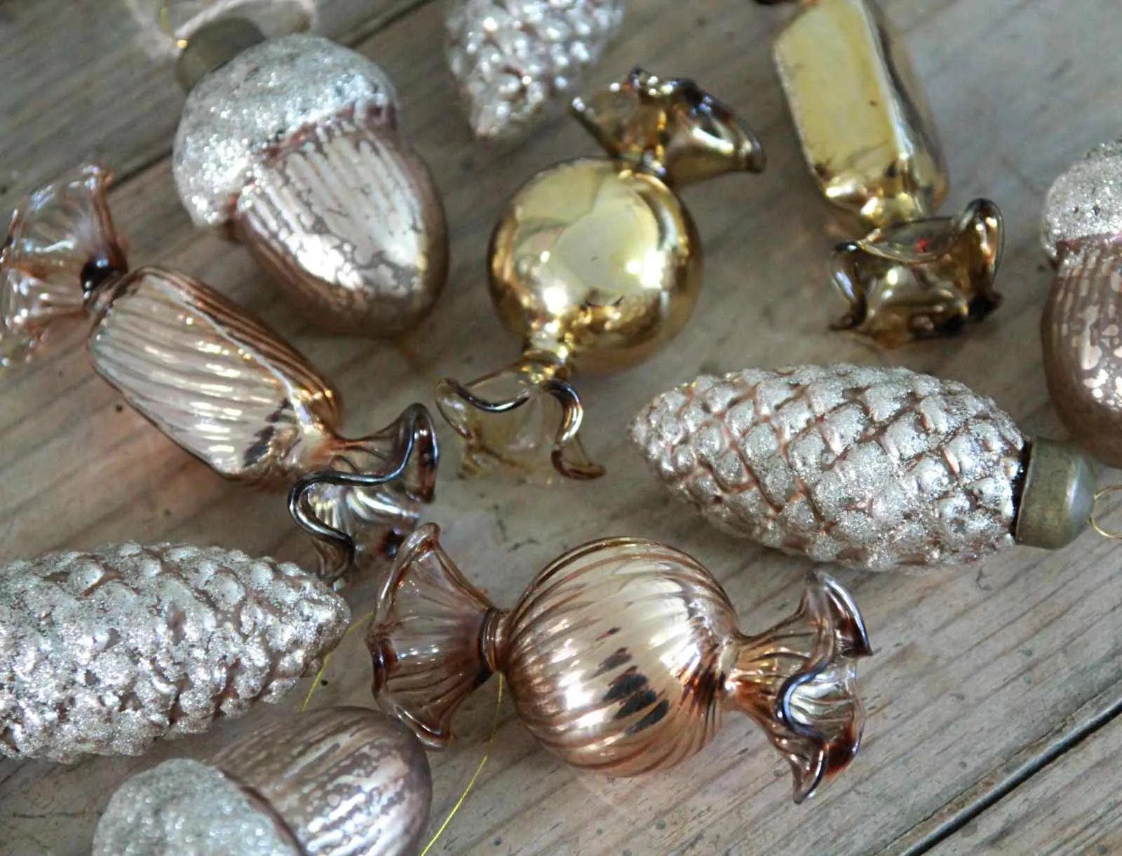 Glass Bronze Pine Cone Decoration