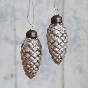 Glass Bronze Pine Cone Decoration