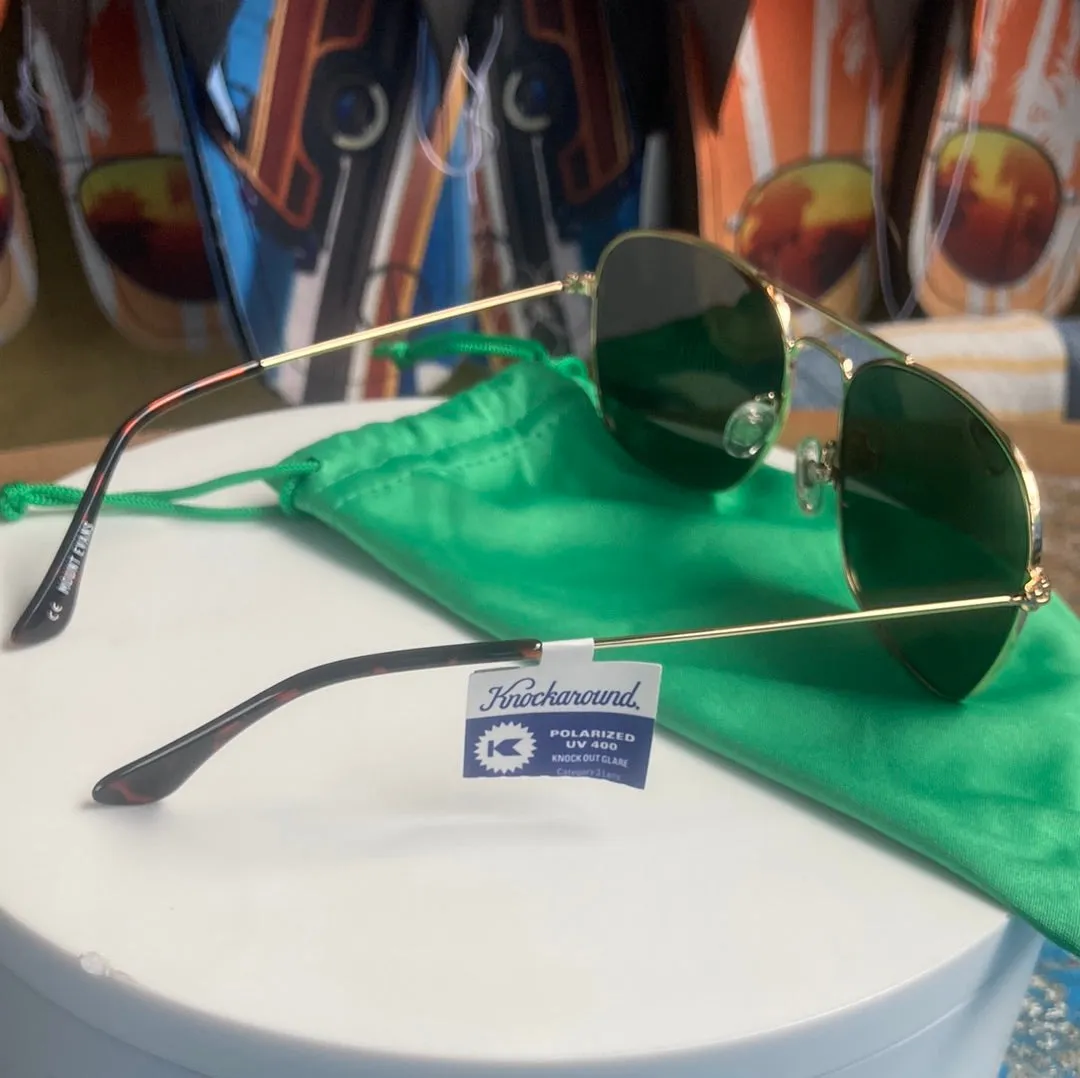 GOLD/AVIATOR GREEN MOUNT EVANS - Polarized Knockaround Sunglasses