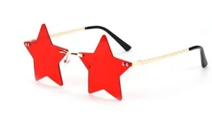 Gold/Red Star Shaped Sunglasses