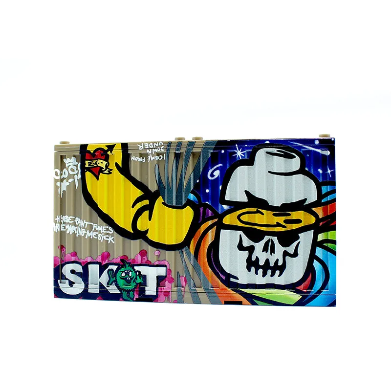 Graffiti Container - Sket White Skull/Eclipsegrafx Graffiti (Double Sided)