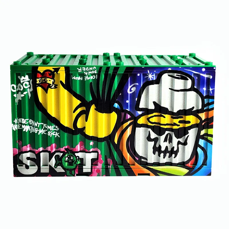 Graffiti Container - Sket White Skull/Eclipsegrafx Graffiti (Double Sided)