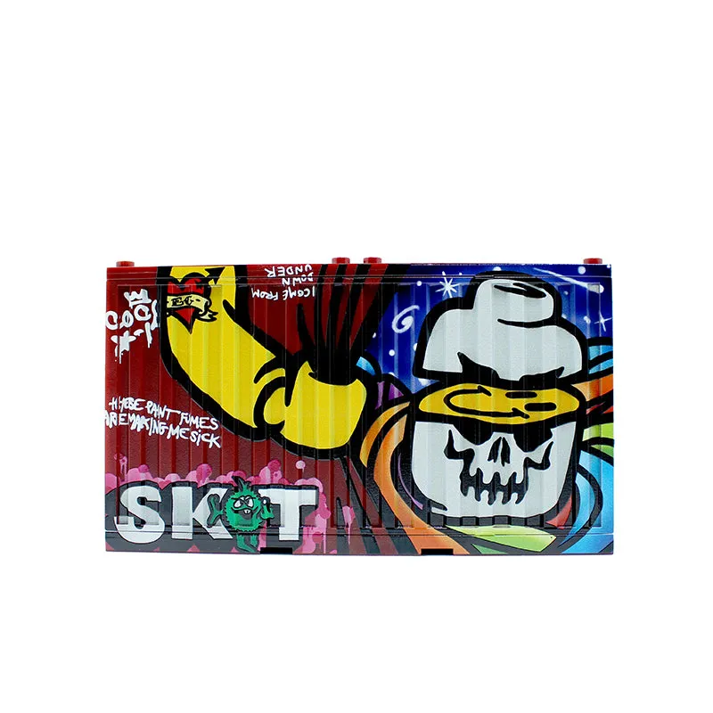 Graffiti Container - Sket White Skull/Eclipsegrafx Graffiti (Double Sided)