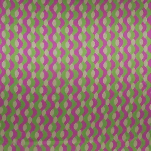 Green & Fuchsia Abstract Waves Printed Silk Charmeuse Fabric