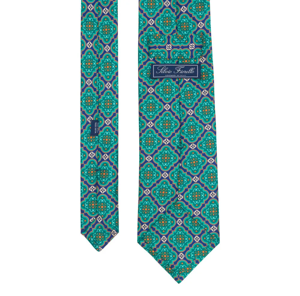 Green and Blue The Duke of Normandy Duchesse Silk Tie