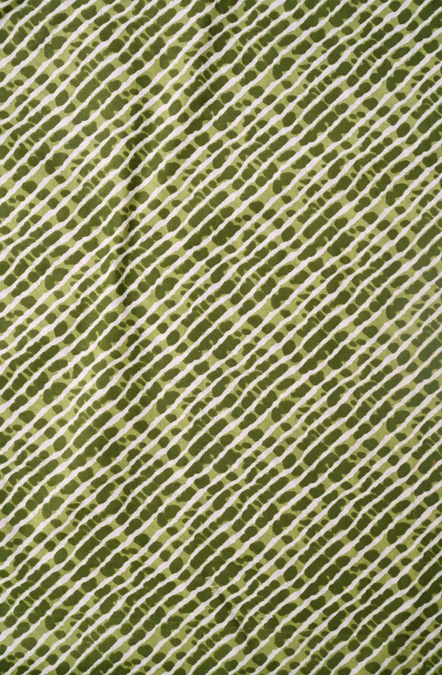 Green Leheriya Pattern Printed Summer Pure Cotton Fabric