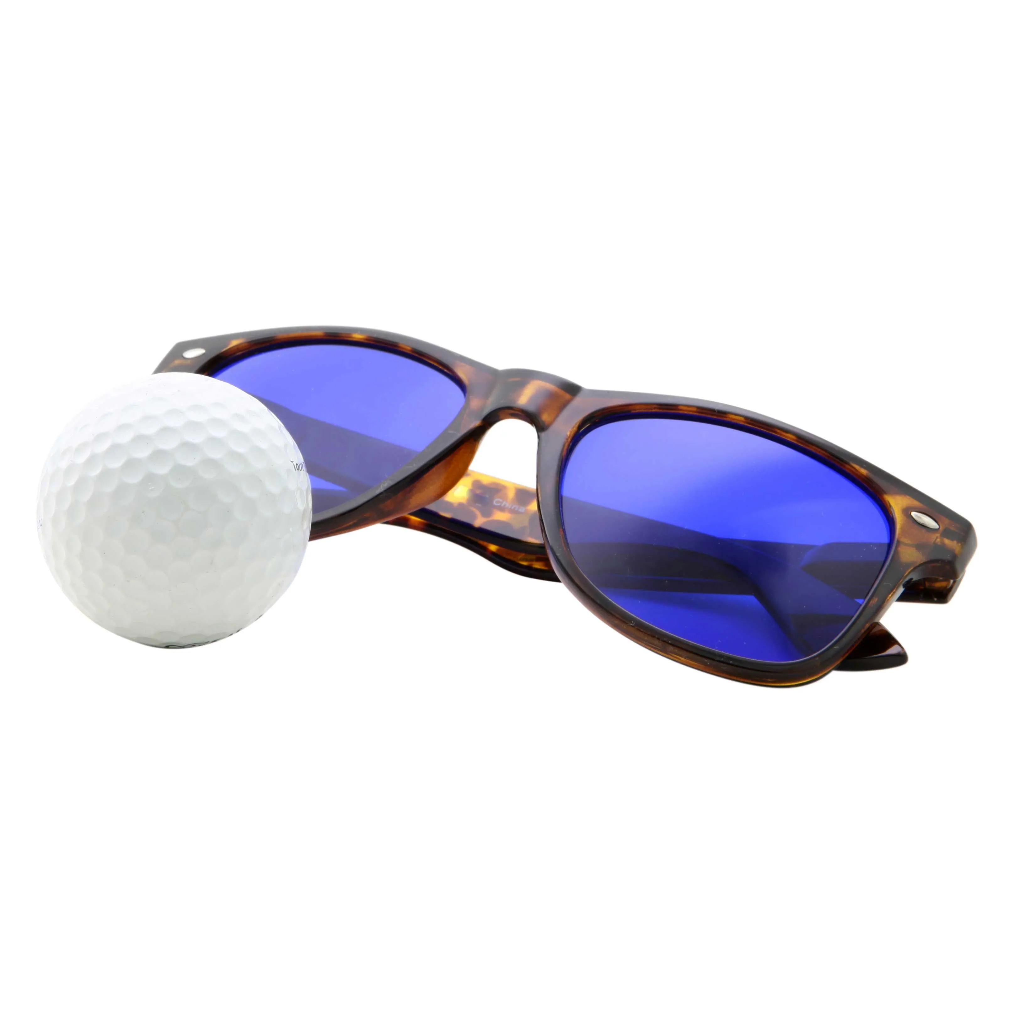 grinderPUNCH Golf Ball Finder Glasses - Casual Classic Style True Blue Lens Sunglasses - Men and Women