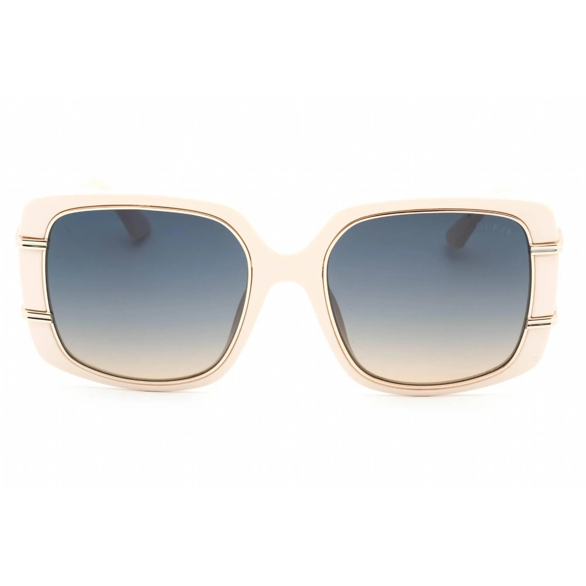 Guess Women's Sunglasses - Gradient Blue Lens Ivory Square Shape Frame | GU7854 25W