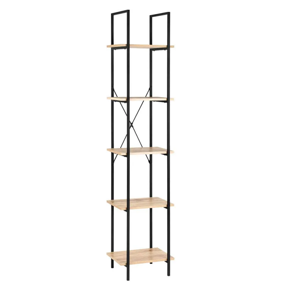 Hadley Bookshelf Display Cabinet 40cm 5 Tier Industrial Bookcase Storage Display Shelf