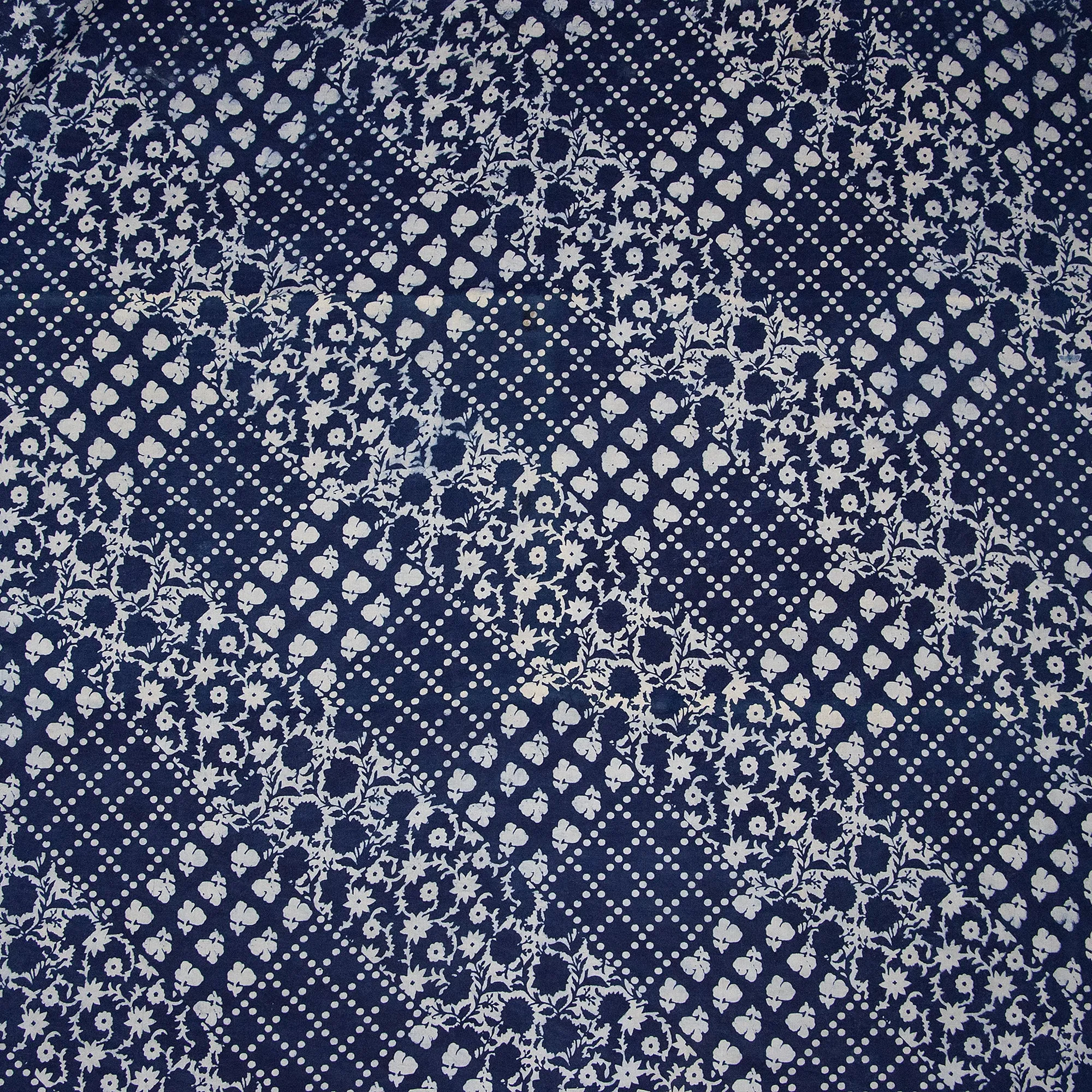 Hand Block Print Soft Cotton Indigo Blue Dye Fabric