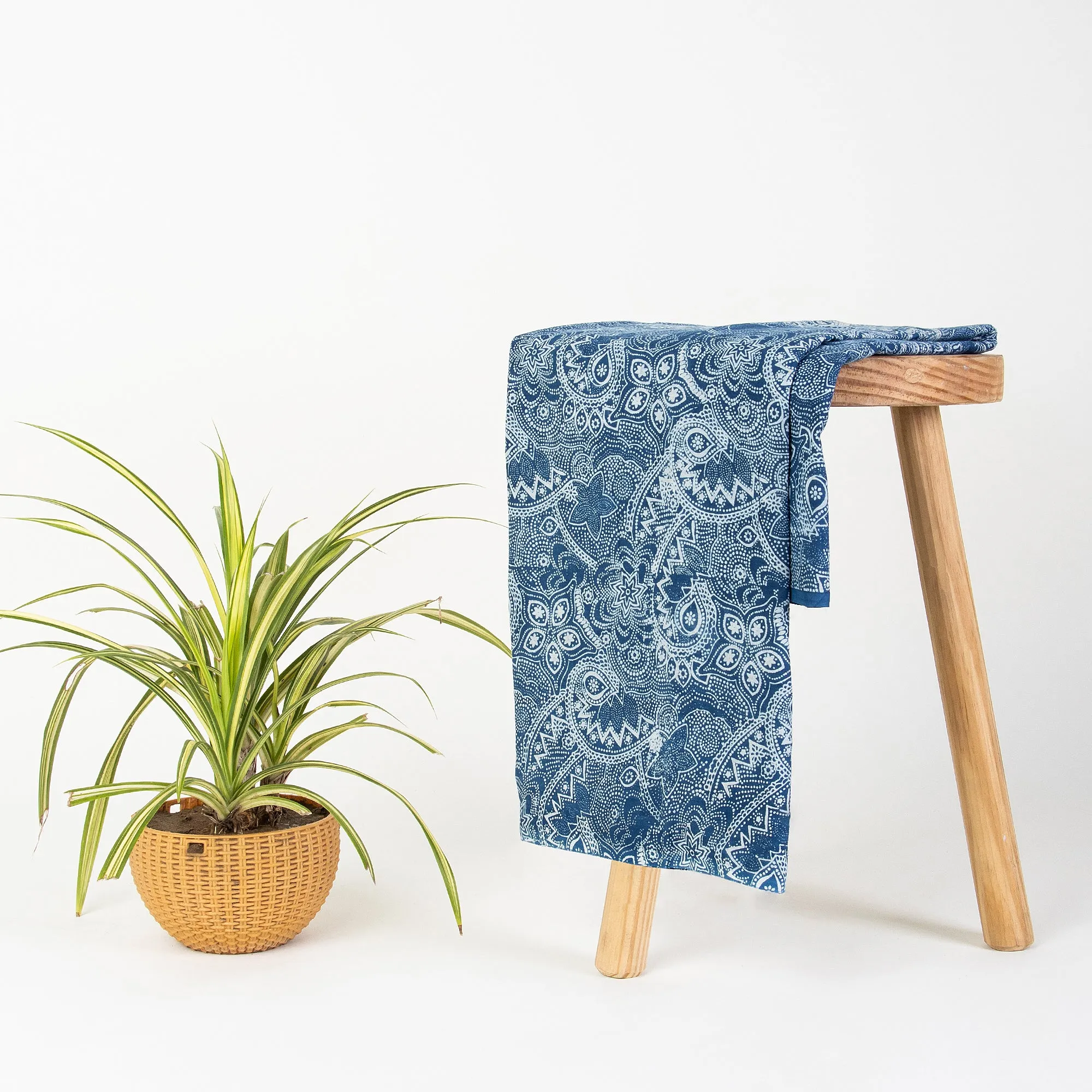 Hand Block Printed Cotton Indigo Fabric