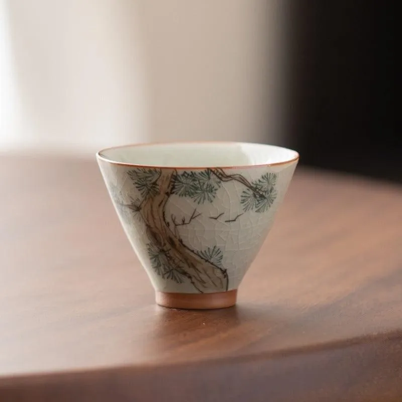 Handcrafted GE KILN Porcelain Tea Cup  - Exquisite Dehua Ceramic Craftsmanship