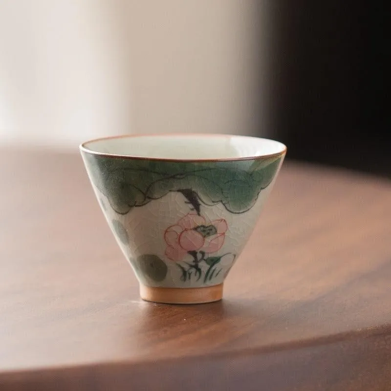 Handcrafted GE KILN Porcelain Tea Cup  - Exquisite Dehua Ceramic Craftsmanship