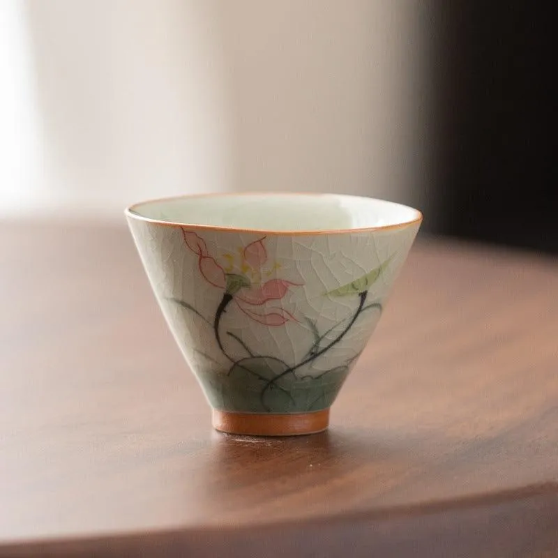 Handcrafted GE KILN Porcelain Tea Cup  - Exquisite Dehua Ceramic Craftsmanship