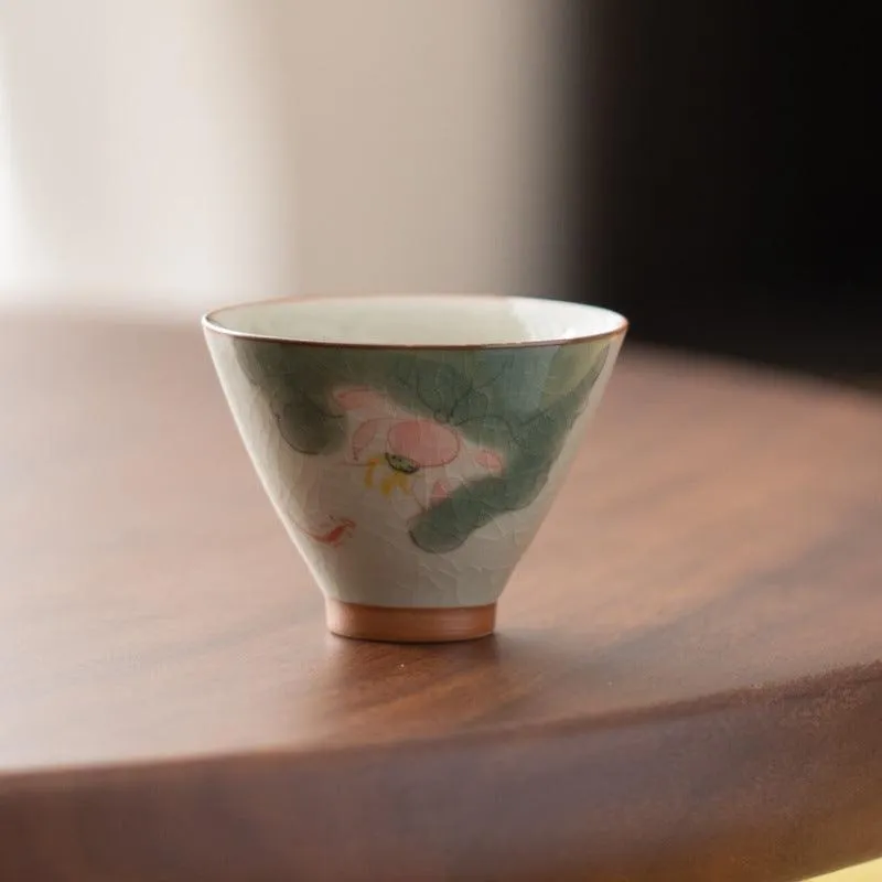 Handcrafted GE KILN Porcelain Tea Cup  - Exquisite Dehua Ceramic Craftsmanship