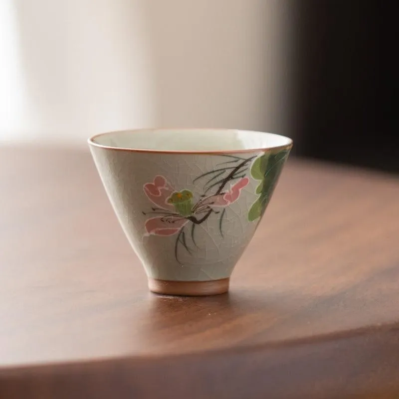 Handcrafted GE KILN Porcelain Tea Cup  - Exquisite Dehua Ceramic Craftsmanship