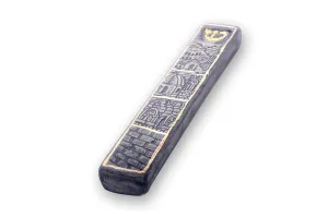 Handmade Ceramic Unique Mezuzah Jerusalem Walls