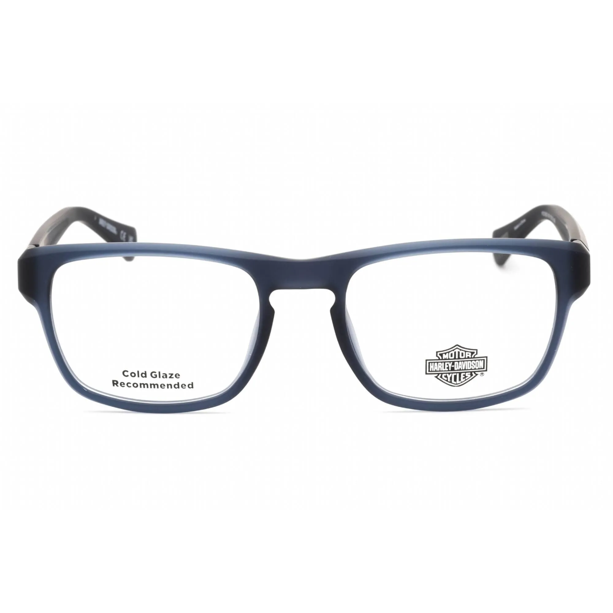 Harley Davidson Men's Eyeglasses - Matte Blue Square Shape Plastic Frame | HD0983 091