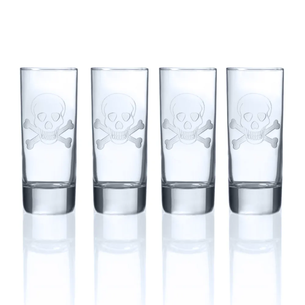 Hipchik Skull and Crossbones Shot Glasses (Set of 4)