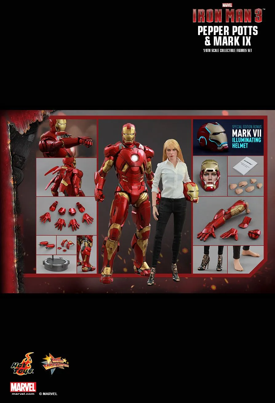 Hot Toys Iron Man 3 Pepper Potts & Mark IX MMS311