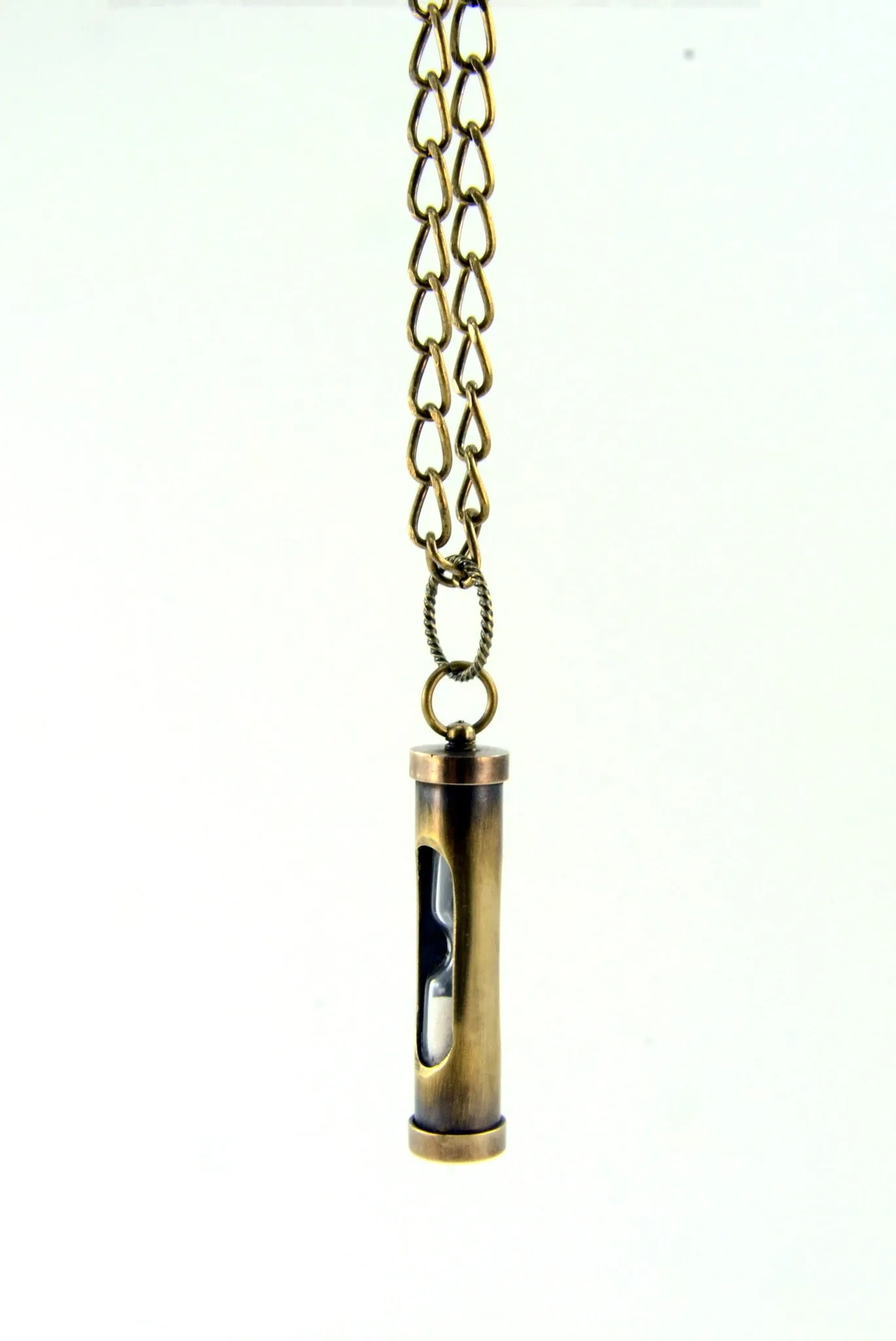 Hour Glass Sand Timer Pendant Necklace