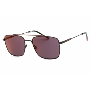 Hugo Men's Sunglasses - Matte Black Red Rectangular Metal Frame | HG 1177/S 0BLX AO