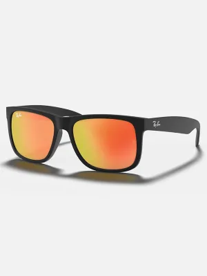 Justin Matte Black/Red Mirror Sunglasses