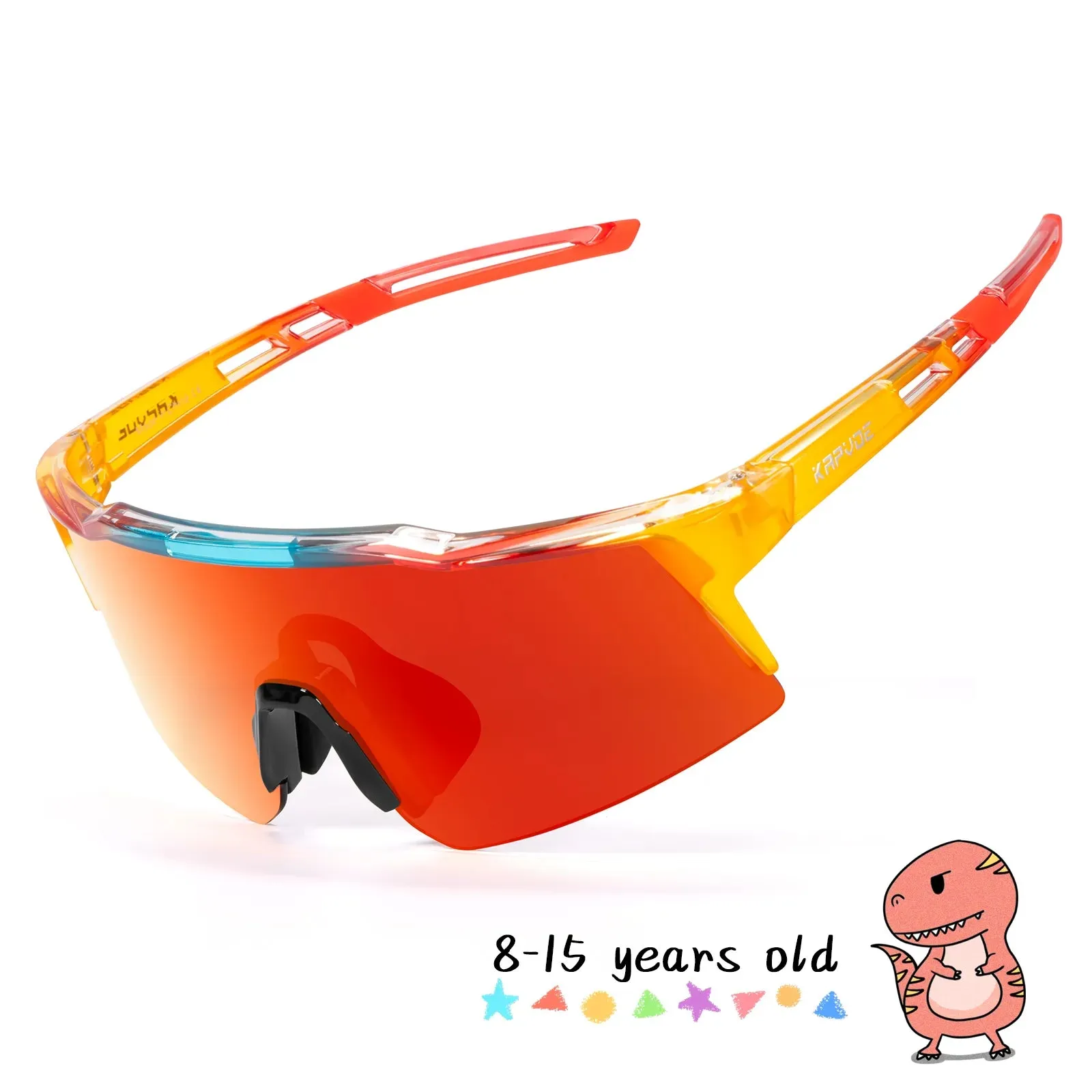 Kapvoe Child Photochromic Sports Sunglasses Cycling Glasses Kids UV400 Boys Bike Skating for Girls Outdoor Bicycle Protectionon