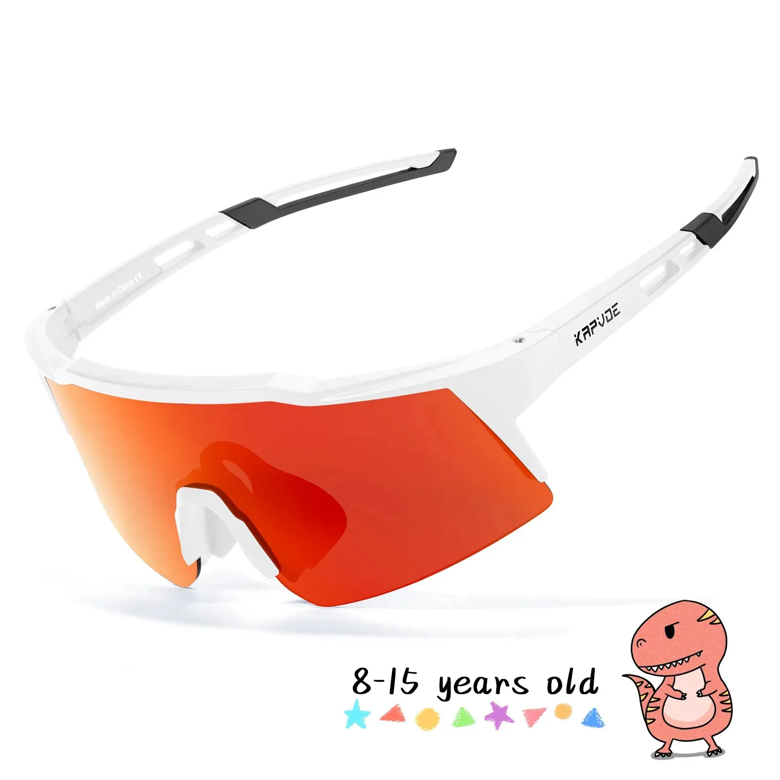 Kapvoe Child Photochromic Sports Sunglasses Cycling Glasses Kids UV400 Boys Bike Skating for Girls Outdoor Bicycle Protectionon