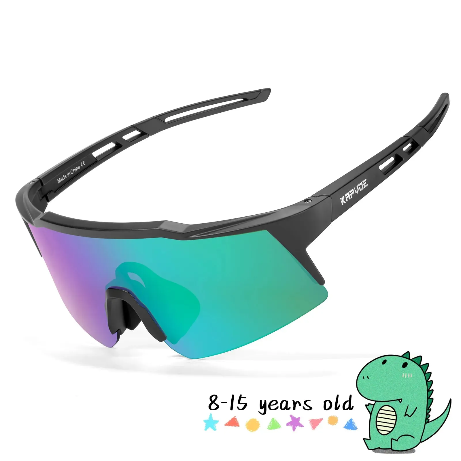 Kapvoe Child Photochromic Sports Sunglasses Cycling Glasses Kids UV400 Boys Bike Skating for Girls Outdoor Bicycle Protectionon