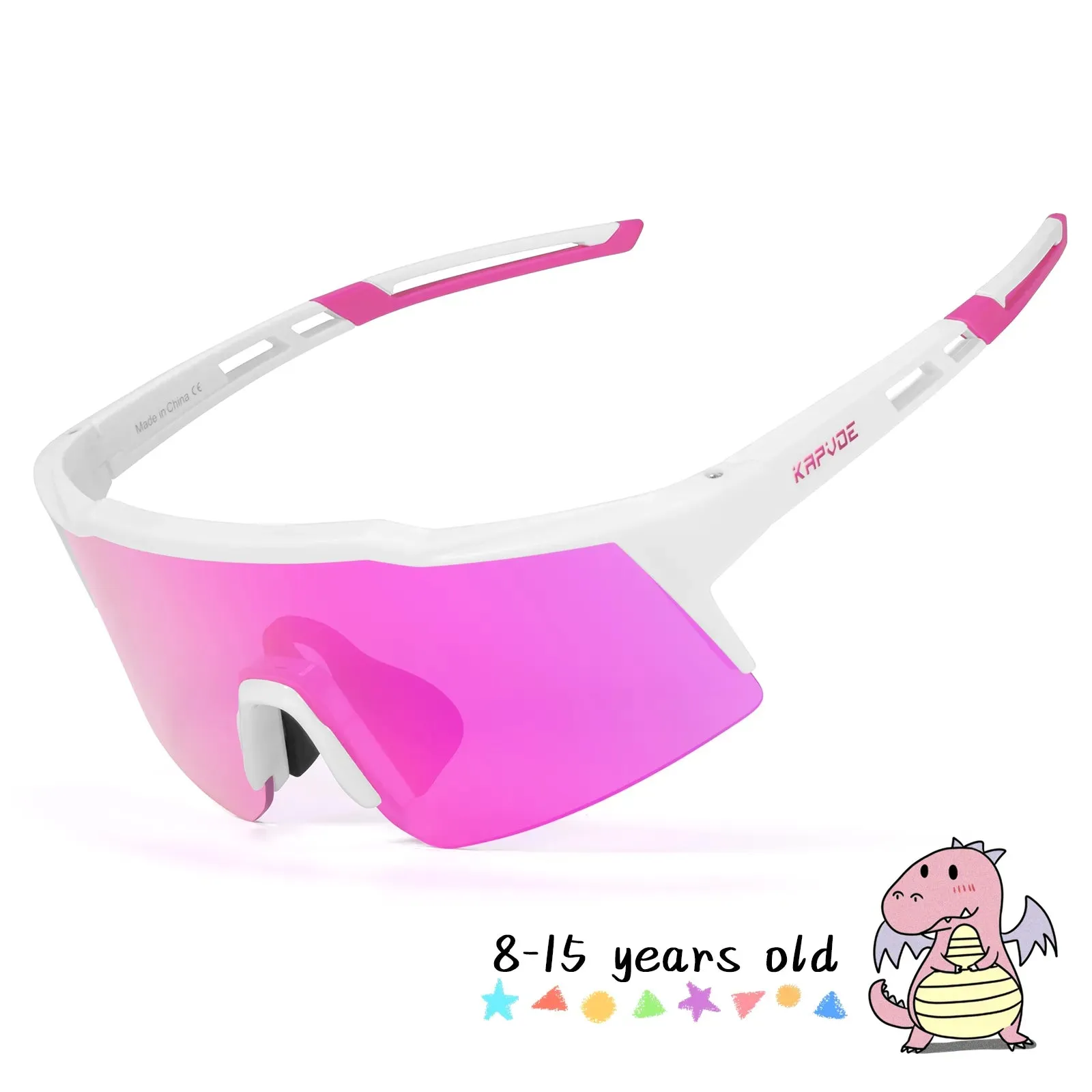 Kapvoe Child Photochromic Sports Sunglasses Cycling Glasses Kids UV400 Boys Bike Skating for Girls Outdoor Bicycle Protectionon