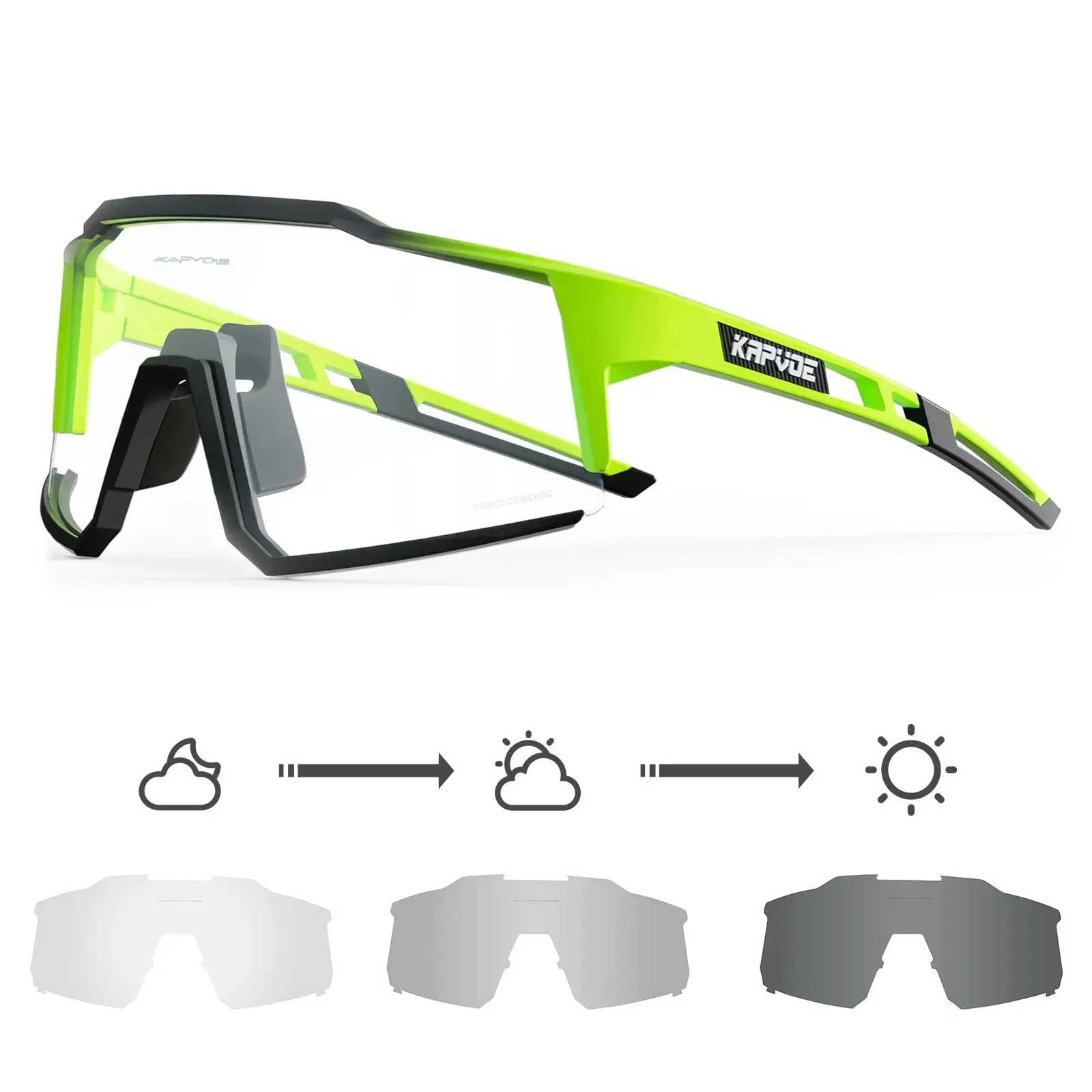 Kapvoe New Photochromic Sunglasses Sports UV400 Man Riding Eyewear Cycling Glasses Woman Bicycle Goggles Bike Glasses MTB Goggle