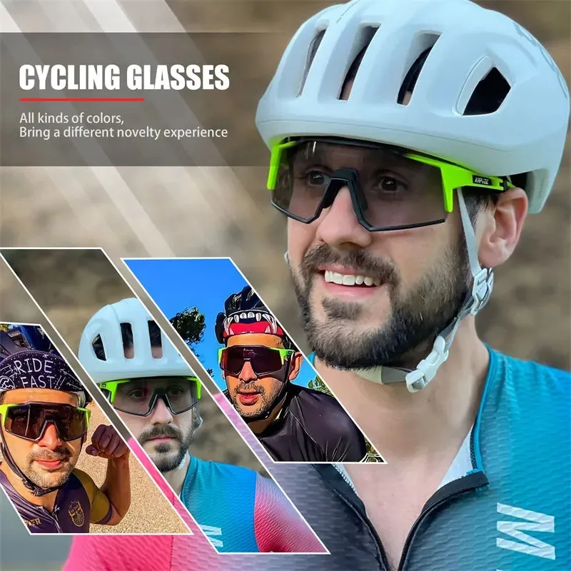 Kapvoe New Photochromic Sunglasses Sports UV400 Man Riding Eyewear Cycling Glasses Woman Bicycle Goggles Bike Glasses MTB Goggle