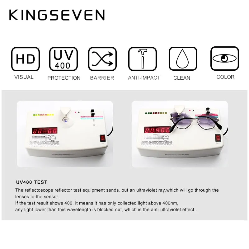 Kingseven Rimless Cat Eye Sunglasses Women Gradient N801