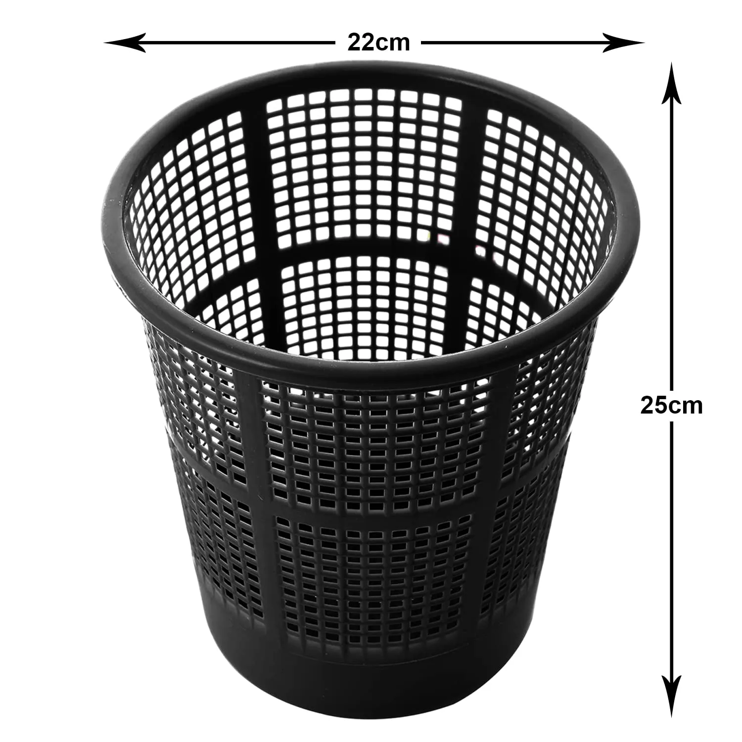 Kuber Industries Mesh Design Plastic Dustbin, Garbage Bin For Home, Kitchen, Office, Capicity 5Ltr, Pack of 2 (Black)-47KM0775